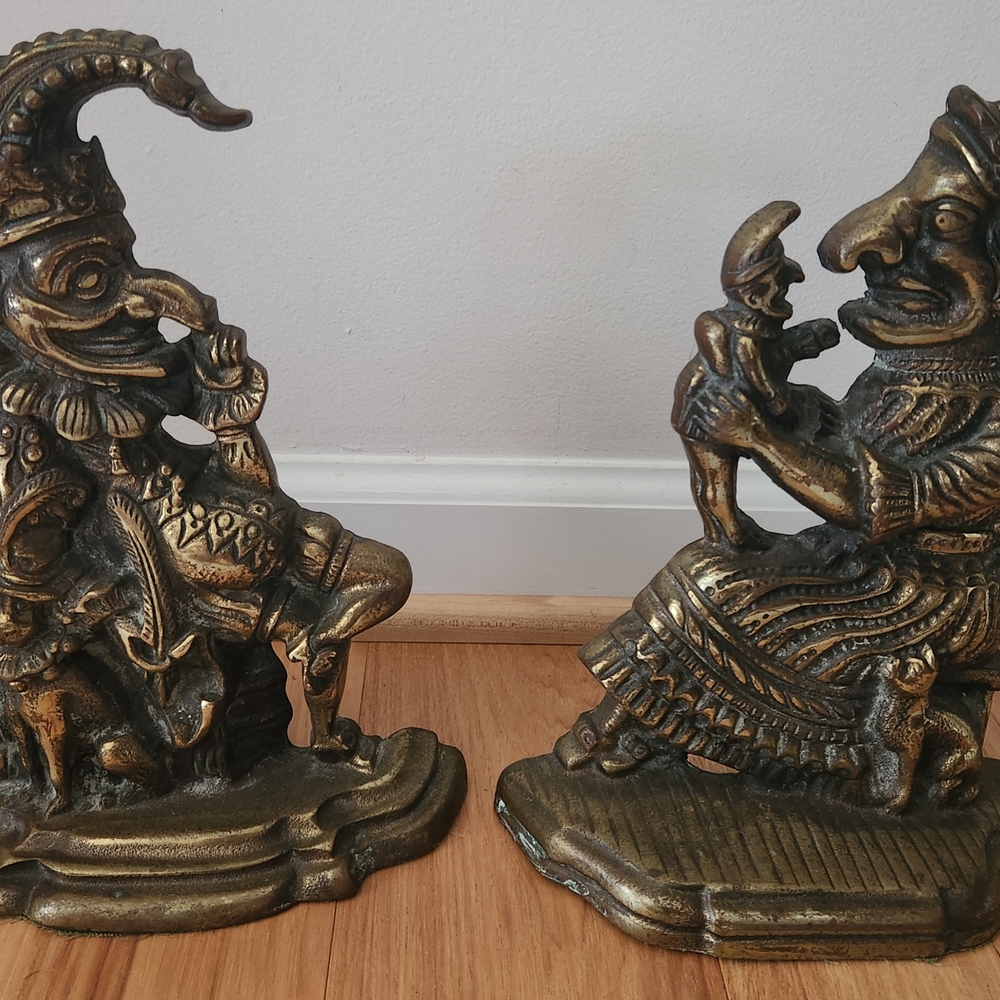 Set Punch and Judy Bookends / Door Stops Vintage Antiques Gorgeous